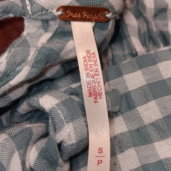 Free People S Teal Gingham Living For This Tunic mini Dress - Picture 5 of 7